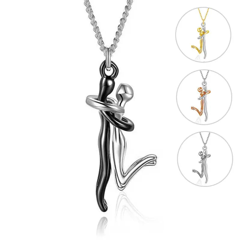 18K Love Hug Necklace Couple Anniversary Valentine's Day Gift Fashion Simple Temperament Clavicle Chain Pendant Necklace null