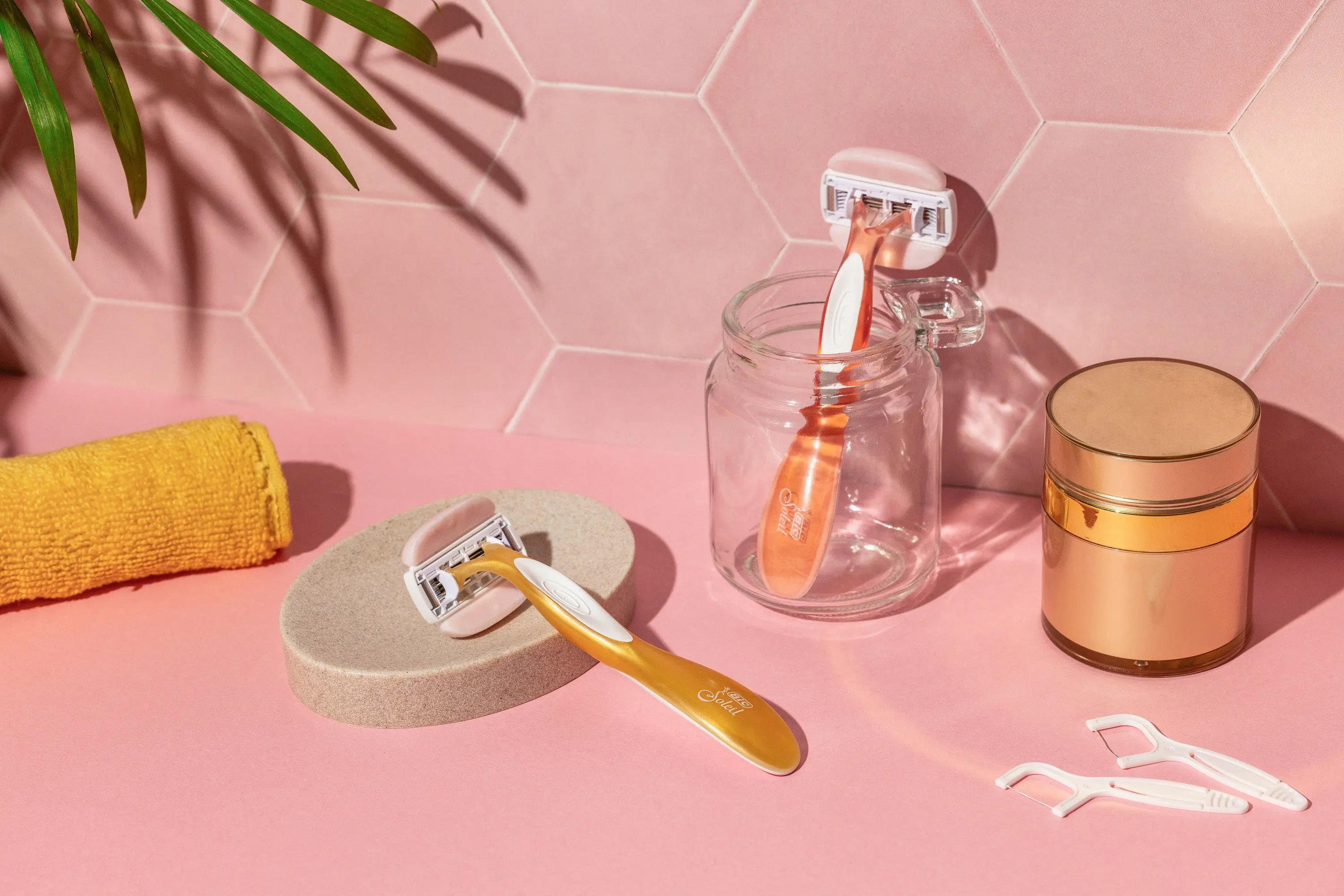 Two BIC Soleil Glide razors displayed for travel readiness