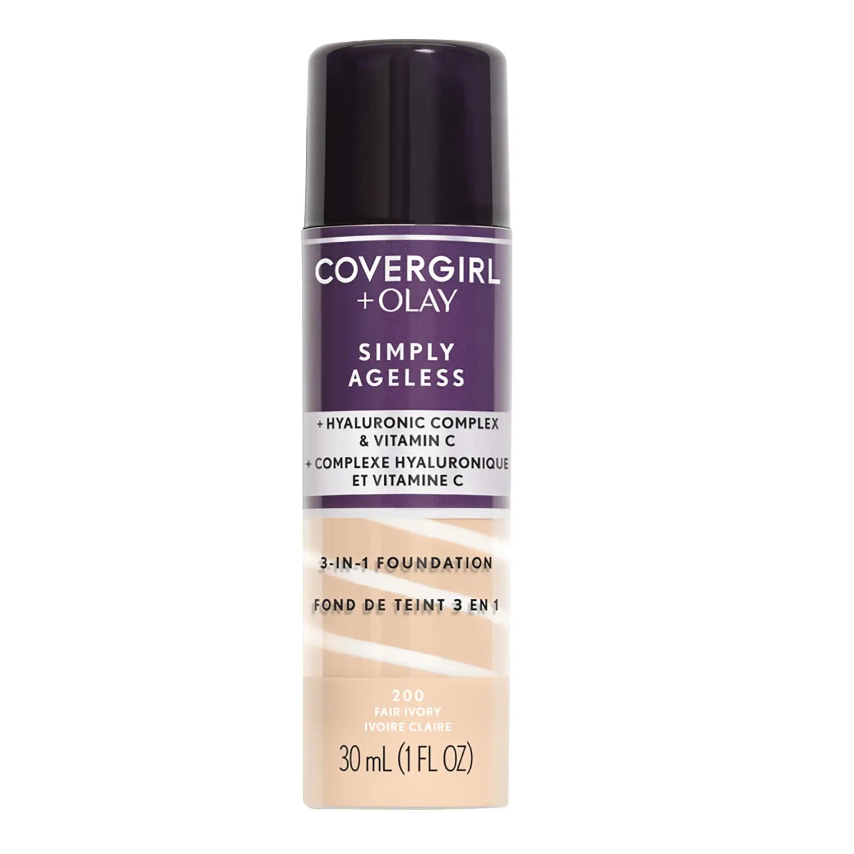COVERGIRL + OLAY Simply Ageless 3-in-1 Liquid Foundation, 200 Fair Ivory, 1 fl oz Rizkfromrazzak