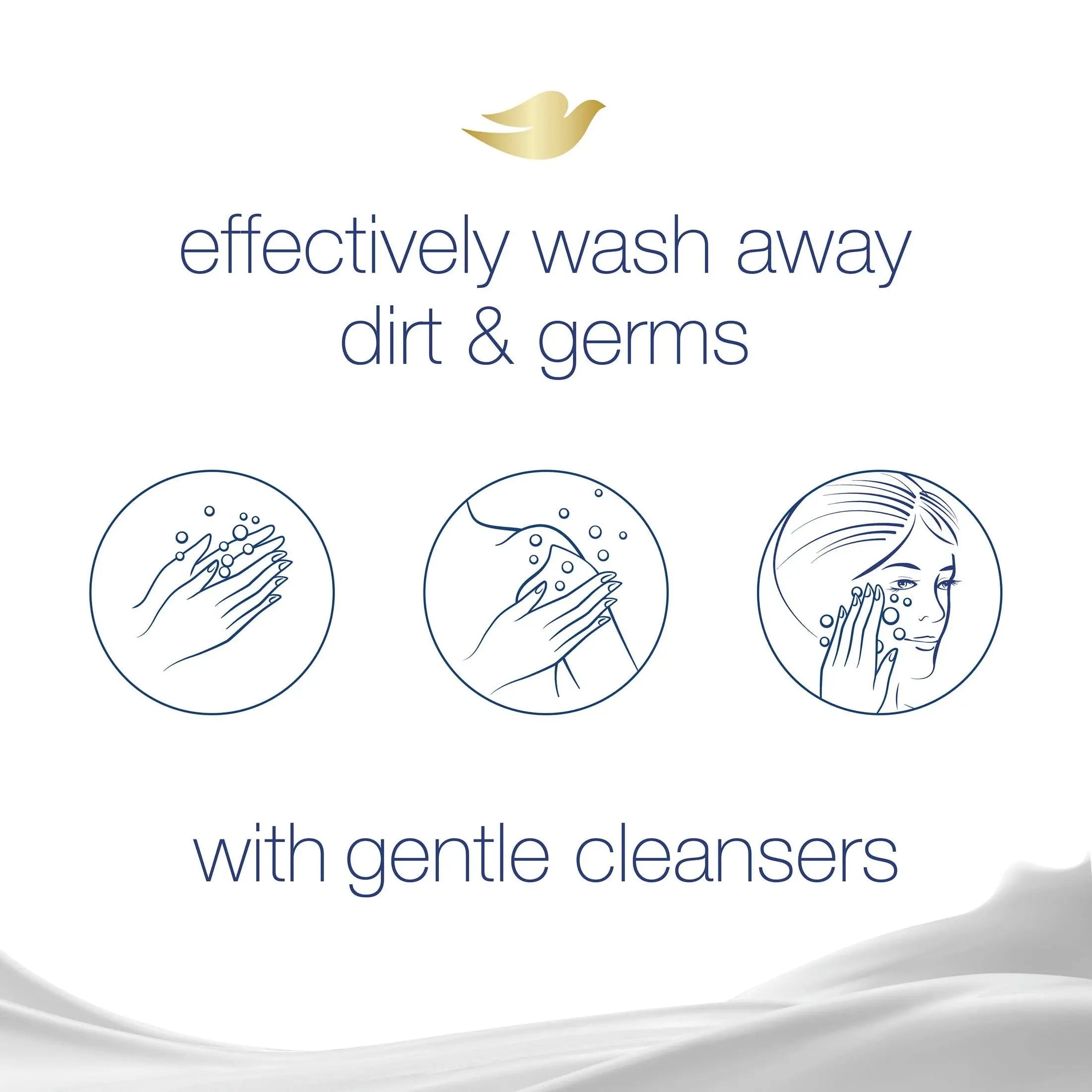 Dove fragrance-free bath soap for daily gentle cleansing