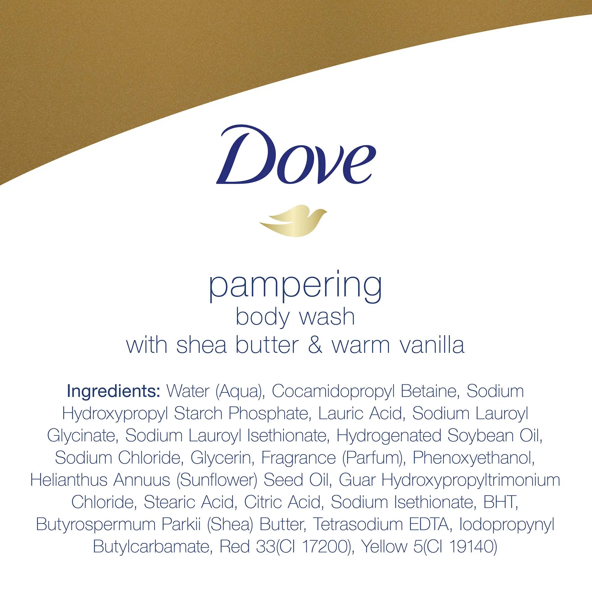Dove Pampering Long Lasting Gentle Body Wash, Shea Butter and Vanilla, 30 fl oz Adorn Glow