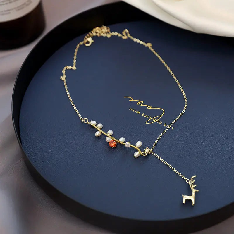 New Fashion Trending Cold Style Personalized Bow Sweet Geometry Necklace Rizkfromrazzak