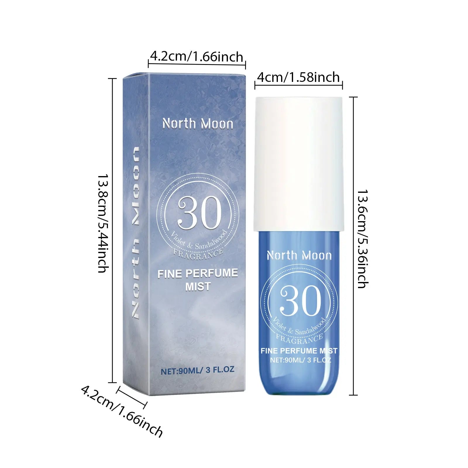 North Moon Fragrance Spray, Spray Body Splash For Women, Hair & Body Fragrance Mist, Fresh Long Duration Fragrance Spray Scent, Women's Dating Perfume Spray Adorn Glow