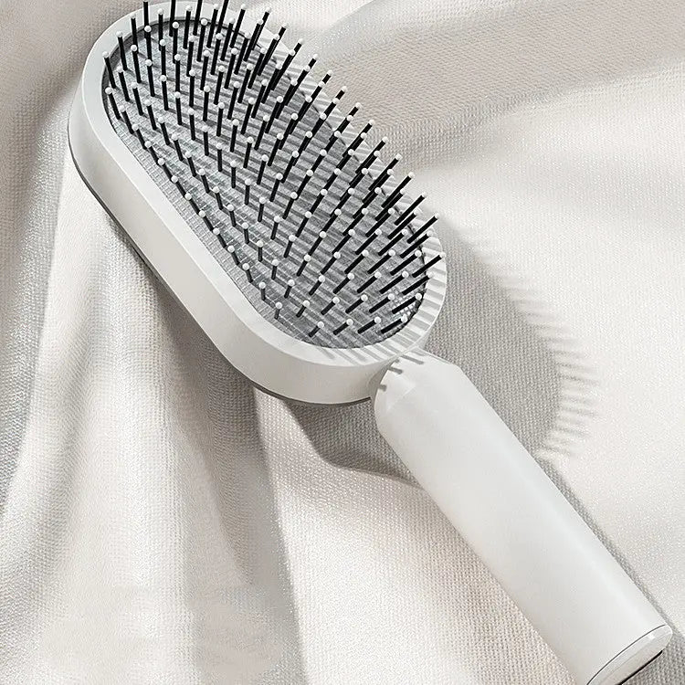 Self Cleaning Hair Brush For Women One-key Cleaning Hair Loss Airbag Massage Scalp Comb Anti-Static Hairbrush null