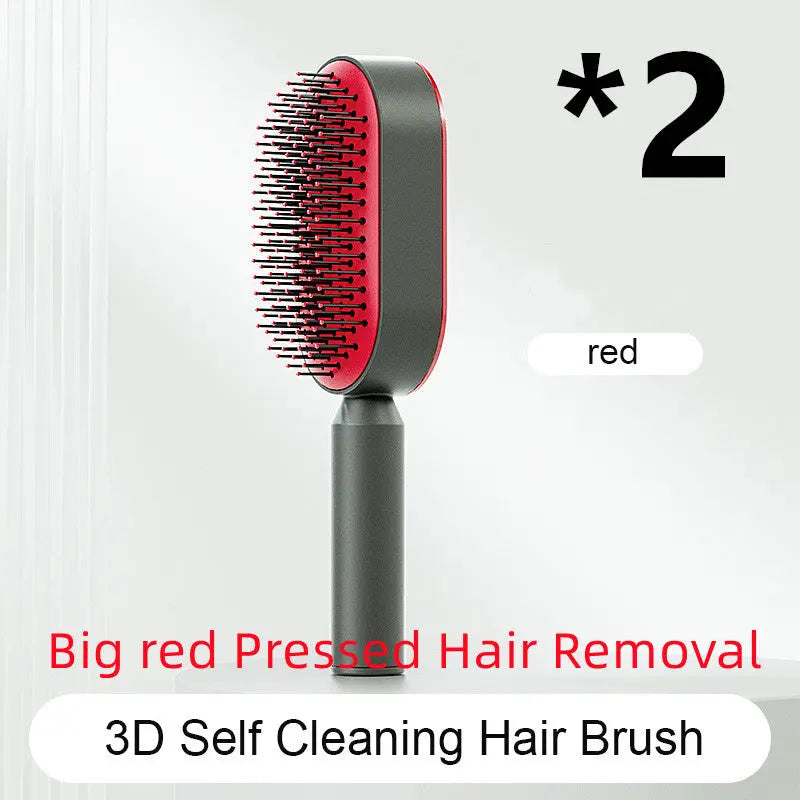 Self Cleaning Hair Brush For Women One-key Cleaning Hair Loss Airbag Massage Scalp Comb Anti-Static Hairbrush null