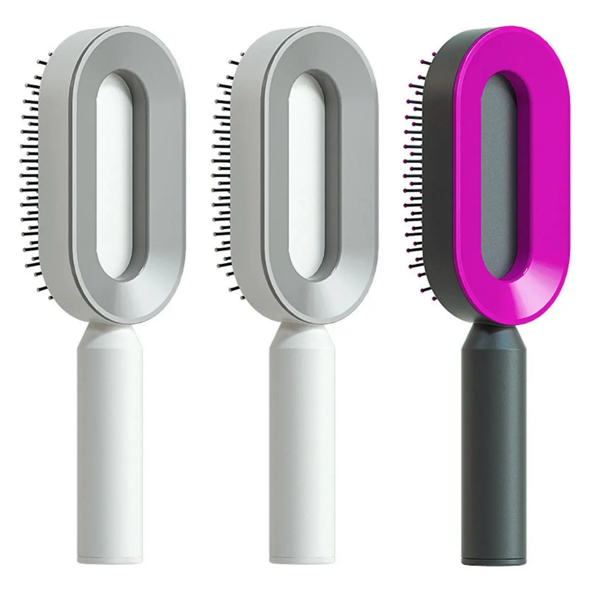 Self Cleaning Hair Brush For Women One-key Cleaning Hair Loss Airbag Massage Scalp Comb Anti-Static Hairbrush null