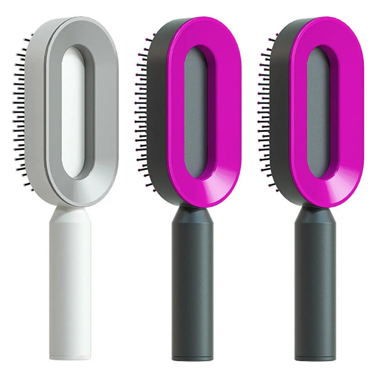 Self Cleaning Hair Brush For Women One-key Cleaning Hair Loss Airbag Massage Scalp Comb Anti-Static Hairbrush null