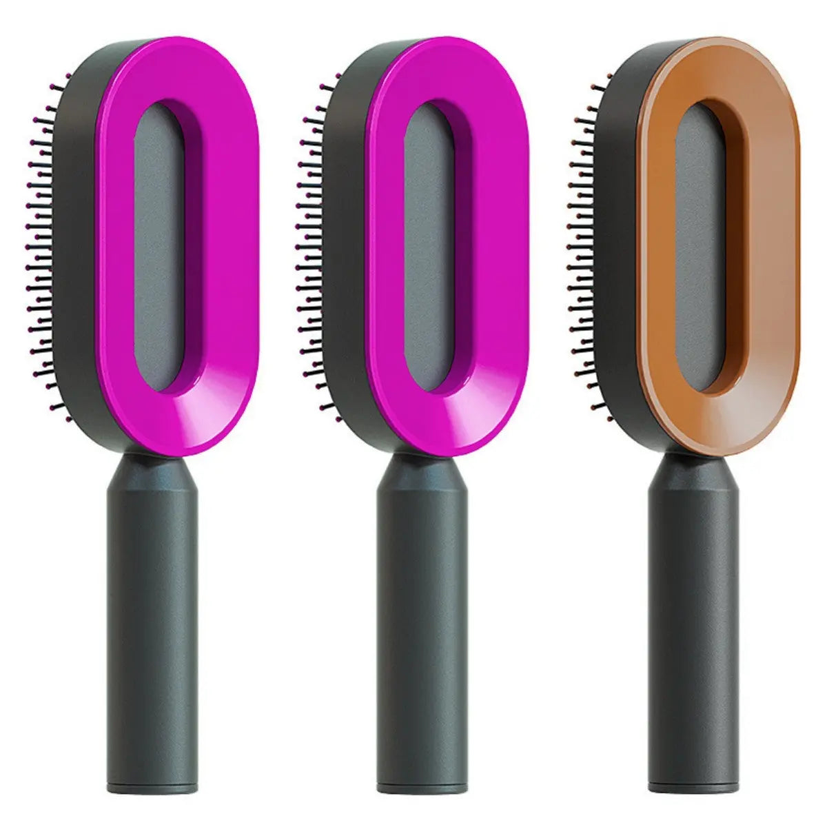 Self Cleaning Hair Brush For Women One-key Cleaning Hair Loss Airbag Massage Scalp Comb Anti-Static Hairbrush null