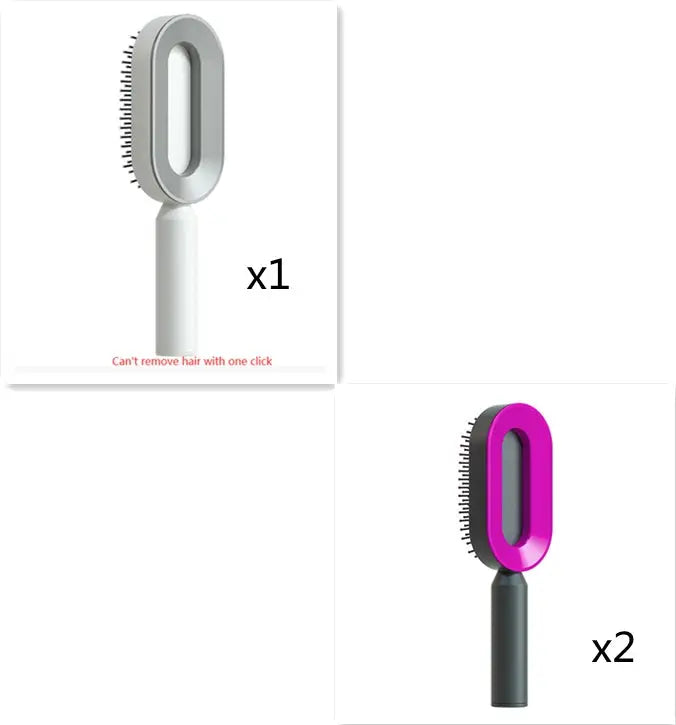 Self Cleaning Hair Brush For Women One-key Cleaning Hair Loss Airbag Massage Scalp Comb Anti-Static Hairbrush null
