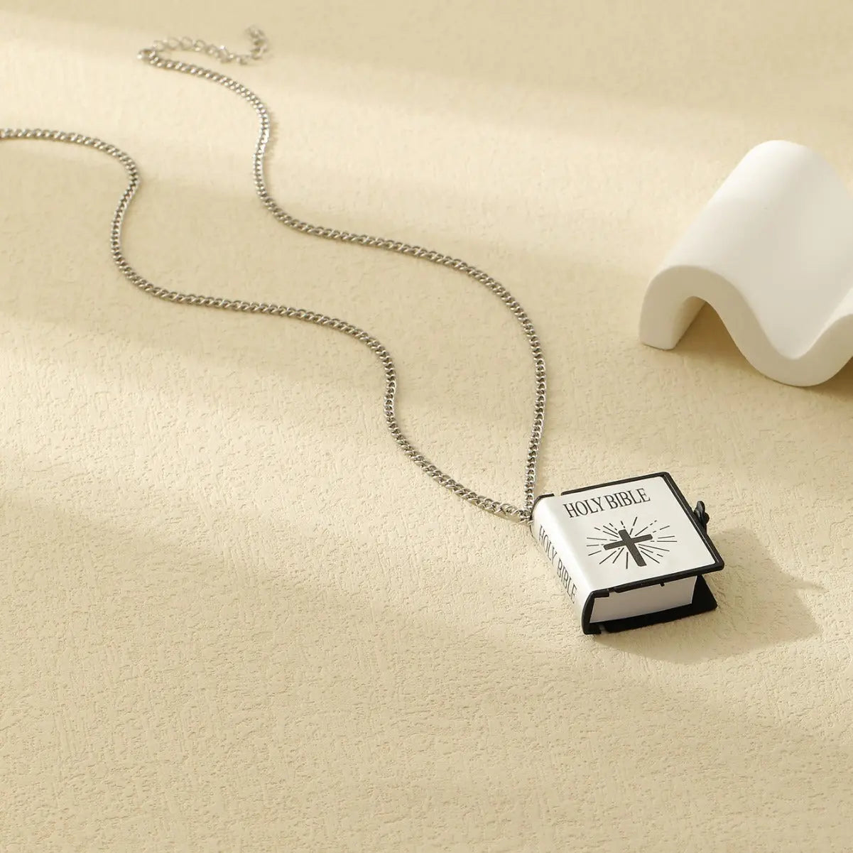 Stainless Steel Necklaces For Men Women Cross Bible Verses Pendant Christian Jesus Baptism Gifts Fashion Jewelry null