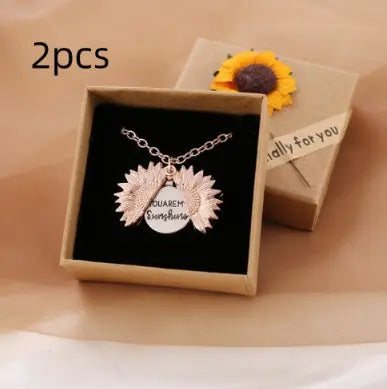 You Are My Sunshine Sunflower Necklace Women Men - Rizk From Razzak