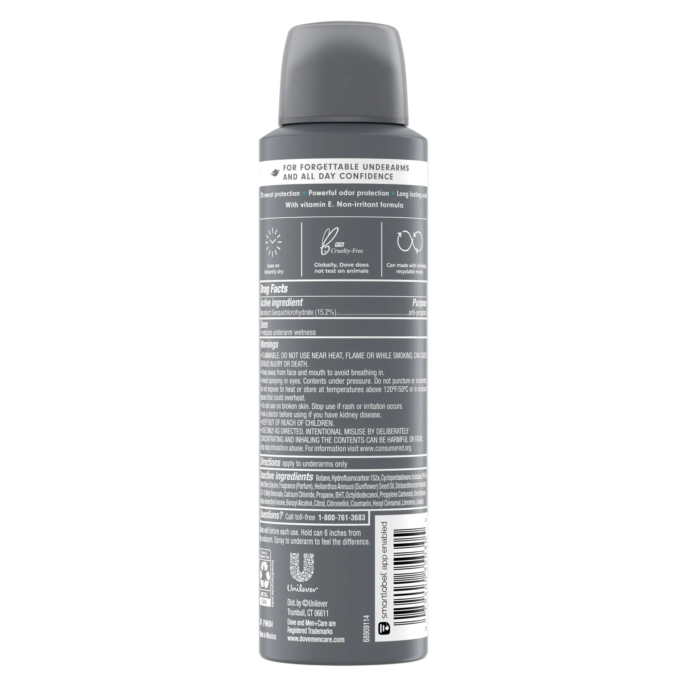 Dove Men+Care Long Lasting Antiperspirant Deodorant Dry Spray, Clean Comfort, 3.8 oz Adorn Glow