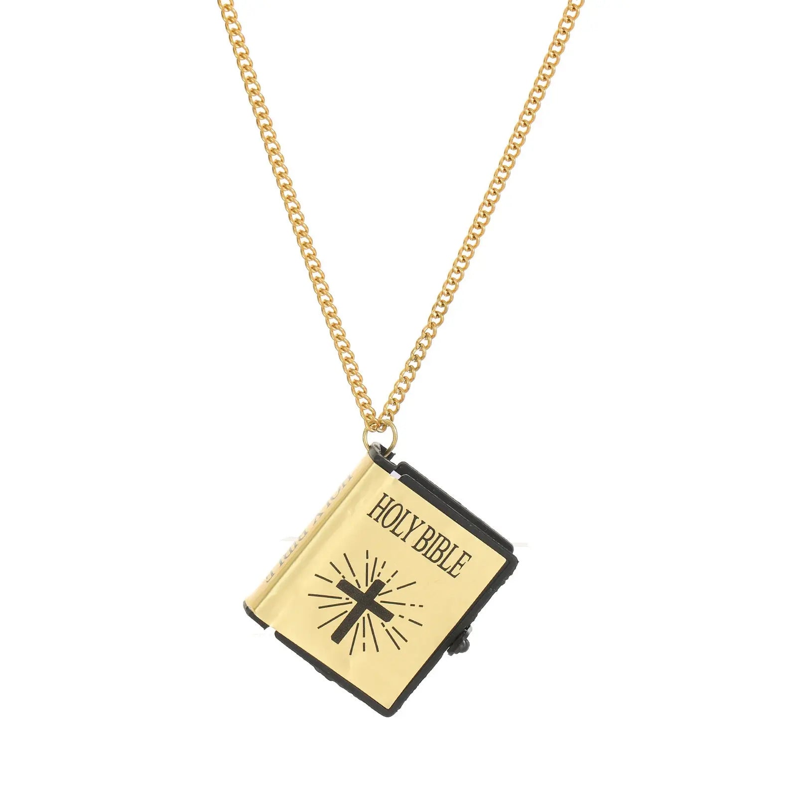 Stainless Steel Necklaces For Men Women Cross Bible Verses Pendant Christian Jesus Baptism Gifts Fashion Jewelry null